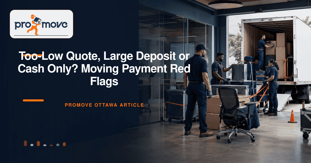 Too-Low Quote, Large Deposit or Cash Only? Moving Payment Red Flags, ProMove Ottawa featured guide image