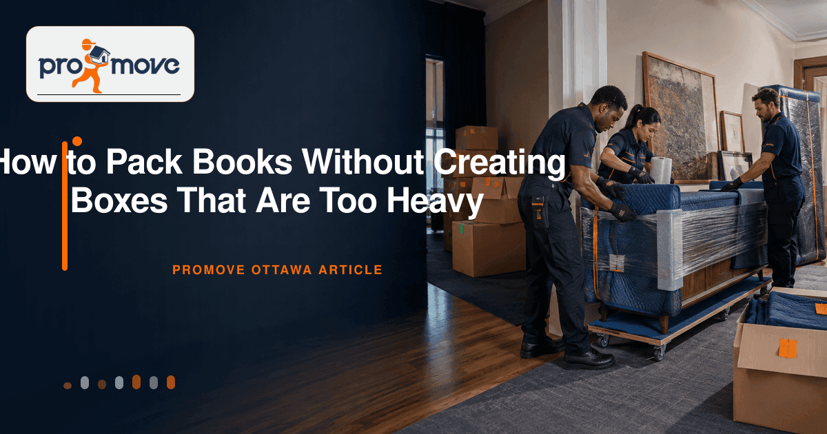 How to Pack Books Without Creating Boxes That Are Too Heavy, ProMove Ottawa featured guide image