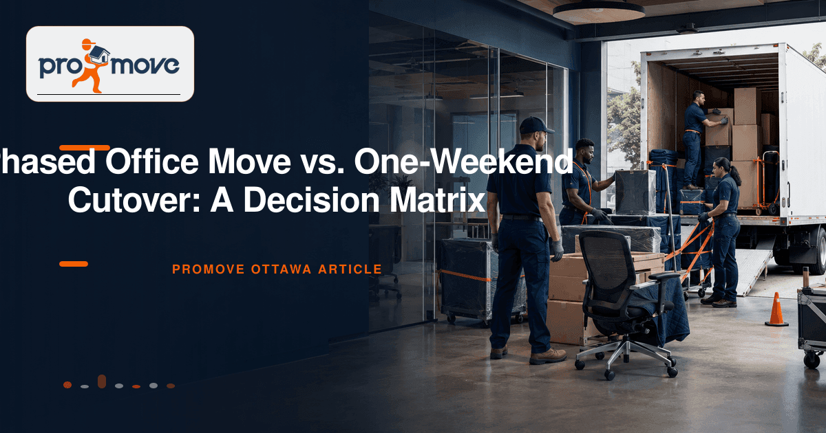 Phased Office Move vs. One-Weekend Cutover: A Decision Matrix, ProMove Ottawa featured guide image