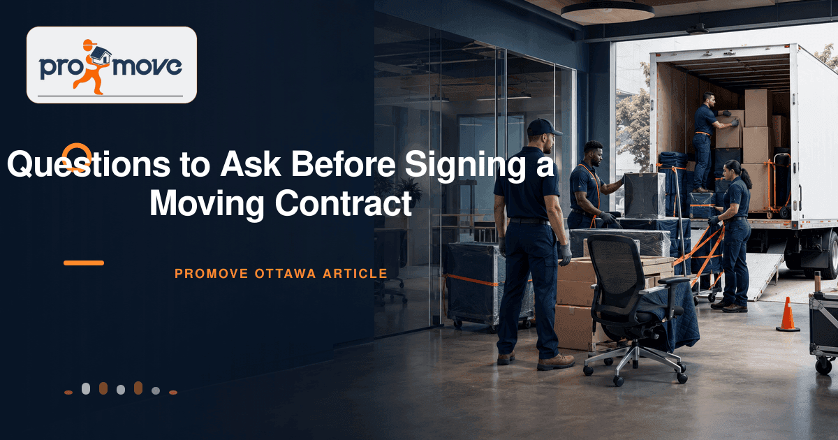 Questions to Ask Before Signing a Moving Contract, ProMove Ottawa featured guide image