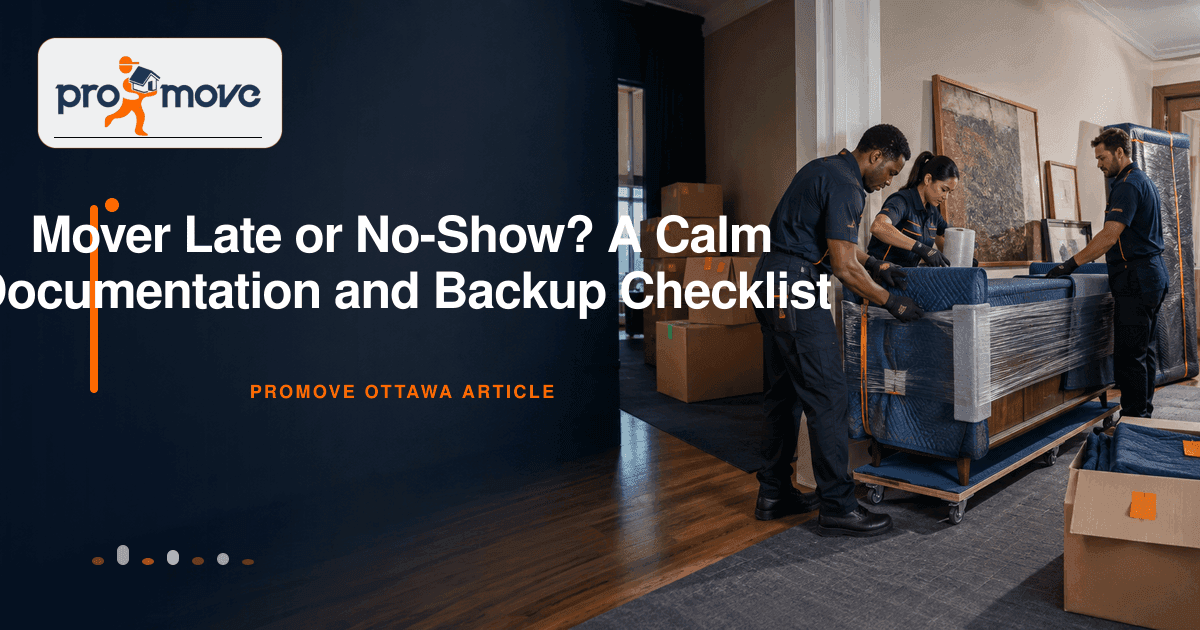 Mover Late or No-Show? A Calm Documentation and Backup Checklist, ProMove Ottawa featured guide image