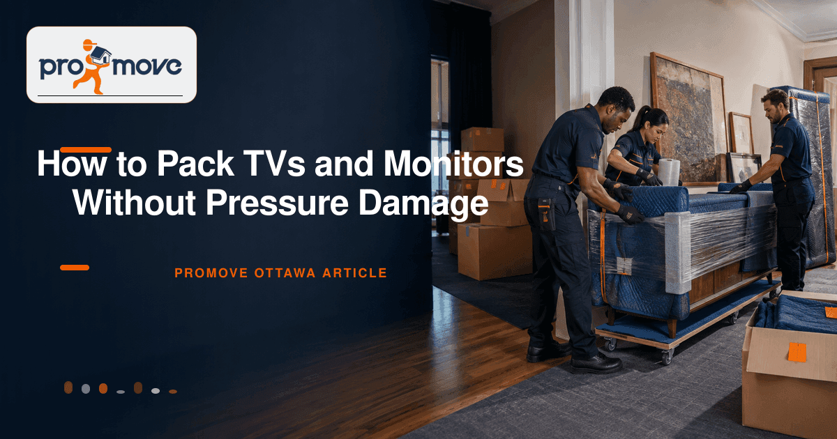 How to Pack TVs and Monitors Without Pressure Damage, ProMove Ottawa featured guide image