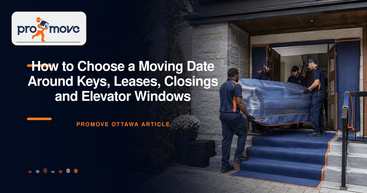 How to Choose a Moving Date Around Keys, Leases, Closings and Elevator Windows, ProMove Ottawa featured guide image