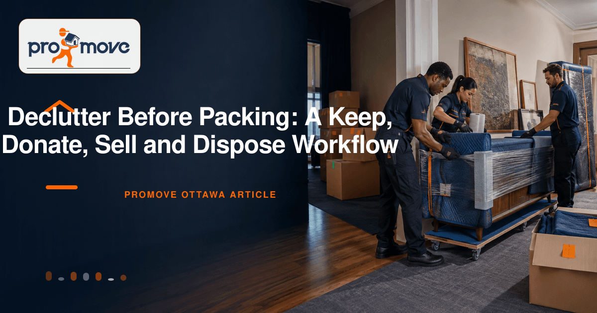 Declutter Before Packing: A Keep, Donate, Sell and Dispose Workflow, ProMove Ottawa featured guide image