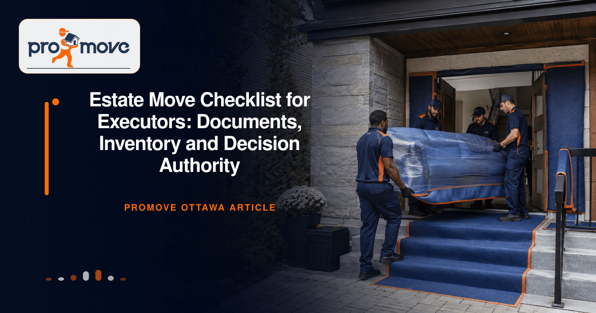 Estate Move Checklist for Executors: Documents, Inventory and Decision Authority, ProMove Ottawa featured guide image