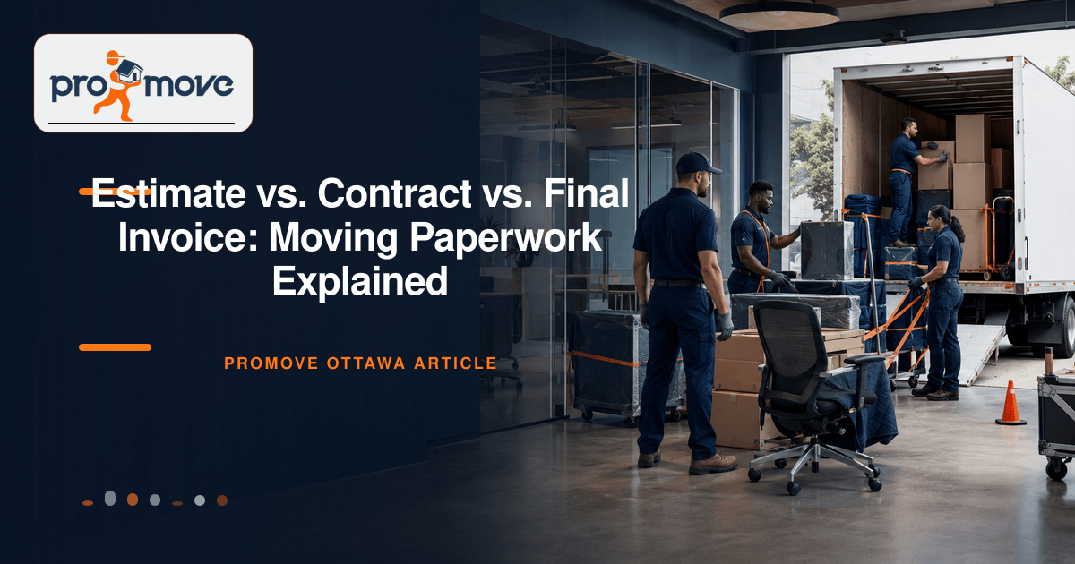 Estimate vs. Contract vs. Final Invoice: Moving Paperwork Explained, ProMove Ottawa featured guide image