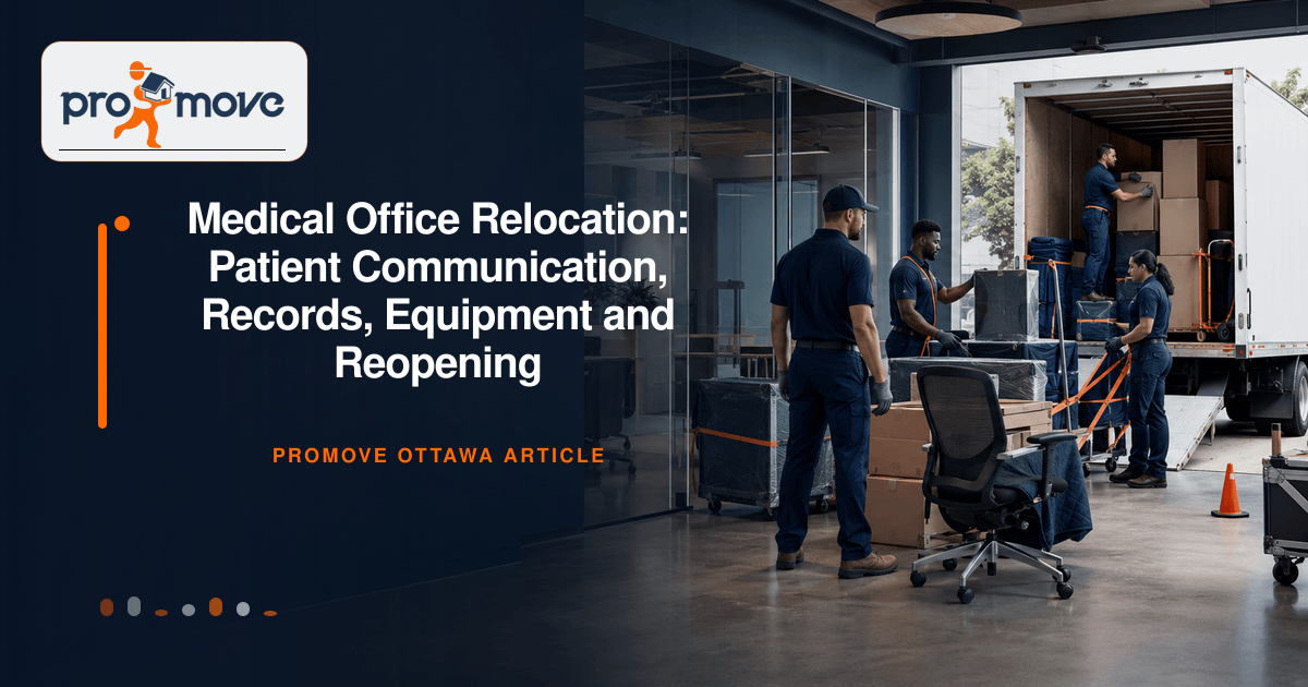 Medical Office Relocation: Patient Communication, Records, Equipment and Reopening, ProMove Ottawa featured guide image