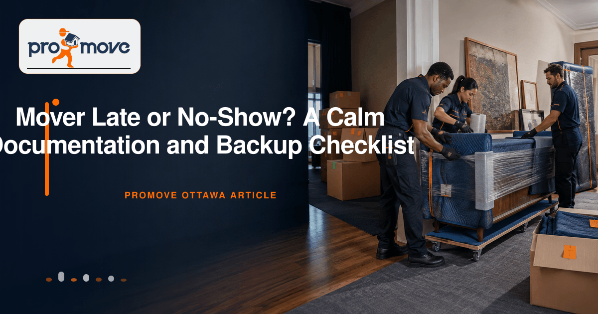 Mover Late or No-Show? A Calm Documentation and Backup Checklist, ProMove Ottawa featured guide image