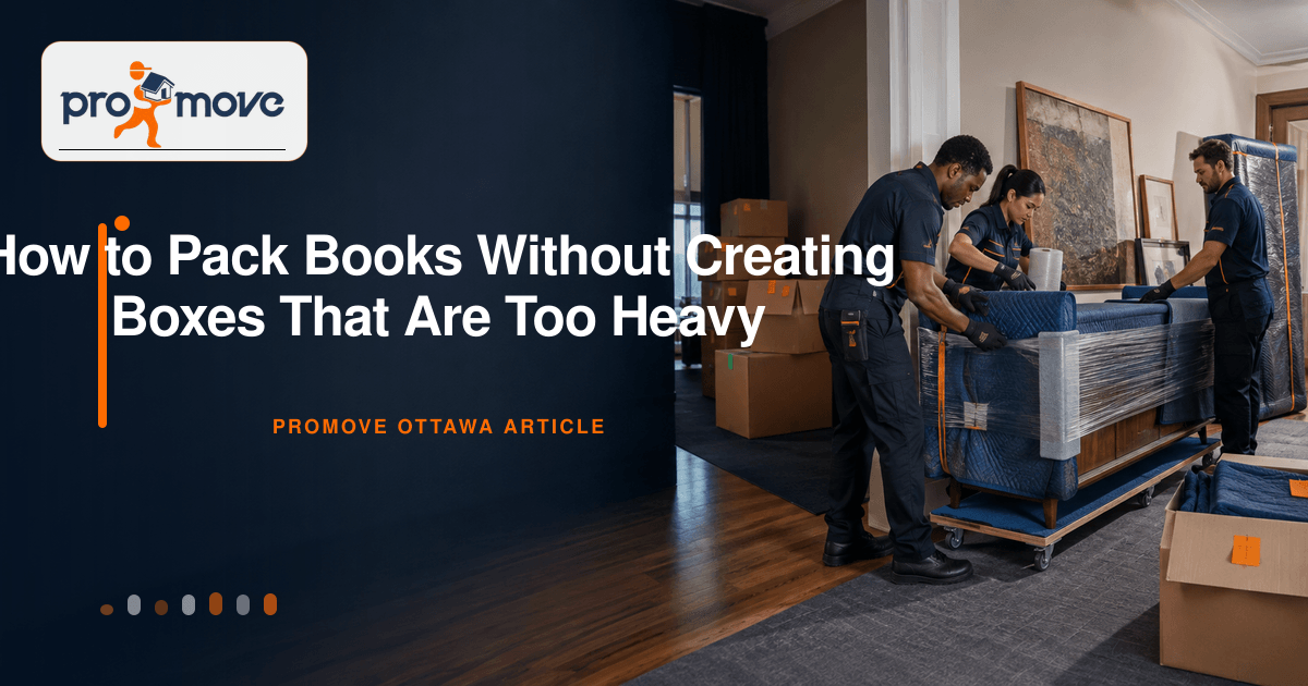 How to Pack Books Without Creating Boxes That Are Too Heavy, ProMove Ottawa featured guide image