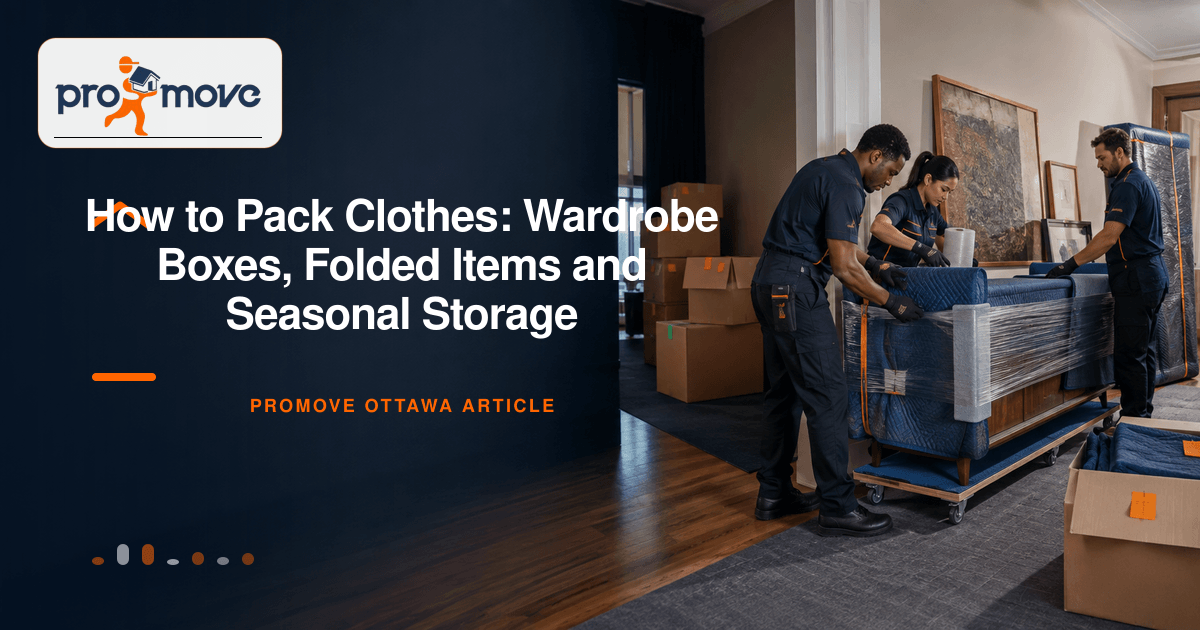 How to Pack Clothes: Wardrobe Boxes, Folded Items and Seasonal Storage, ProMove Ottawa featured guide image
