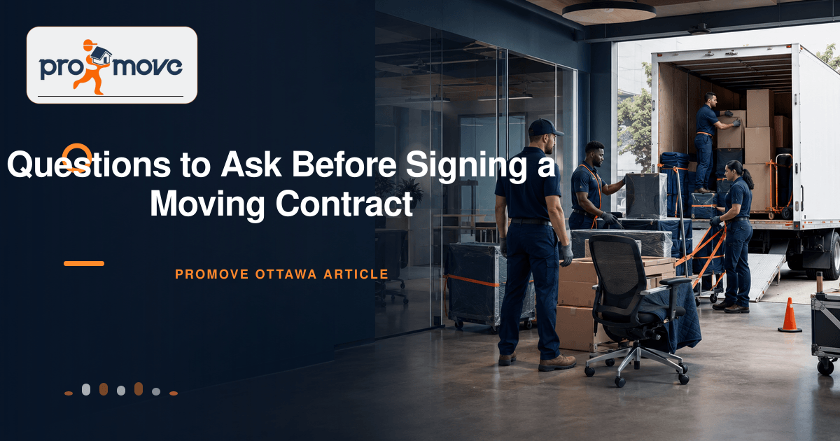 Questions to Ask Before Signing a Moving Contract, ProMove Ottawa featured guide image